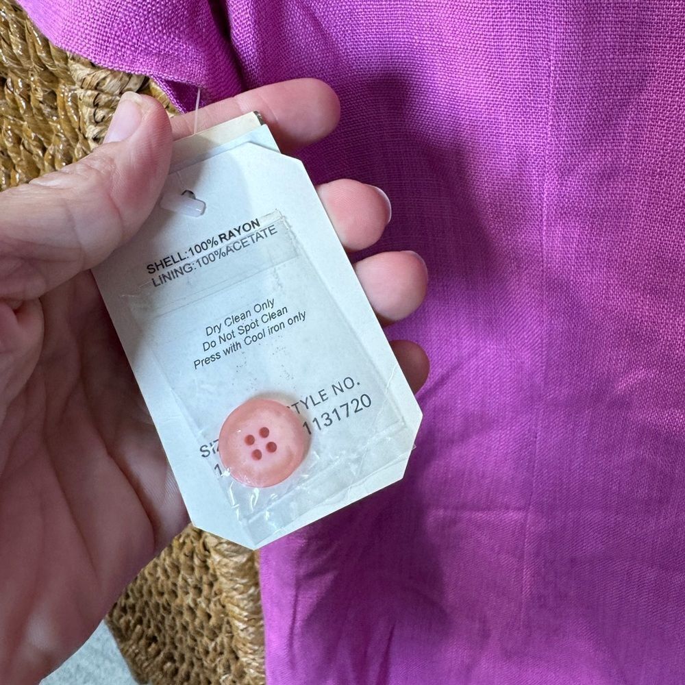 Vintage 60s Adrianna Papell Pink Button Up Dress New - Picture 7 of 10